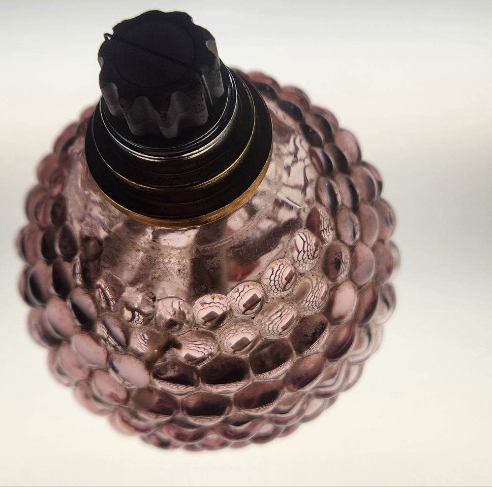 Vintage Hobnail Glass Table Oil Aroma Lamp Finial - Mauve/Pink